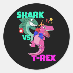 Adesivo Luvas de Boxe Tubarão Vs Dinossauro T Rex Para Cri