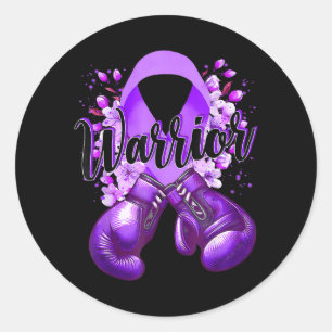 Adesivo Luvas de Boxe Warrior Purple Ribbon Lupus