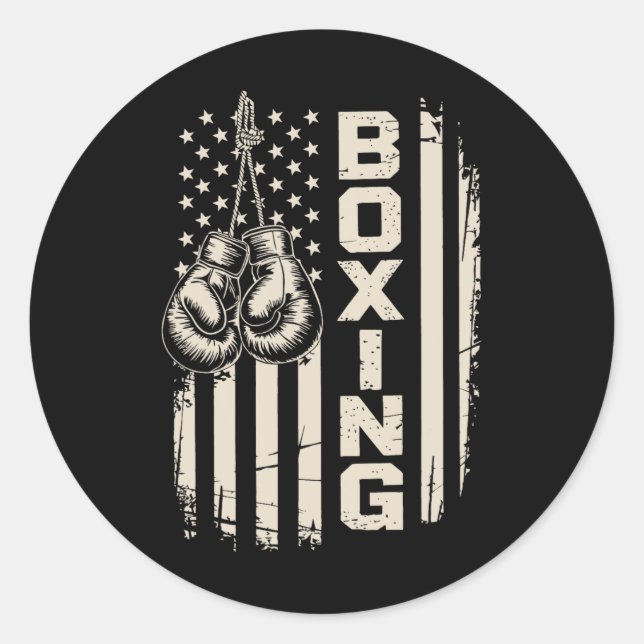 Adesivo Luvas de ginásio de boxe engraçadas da bandeira am (Frente)