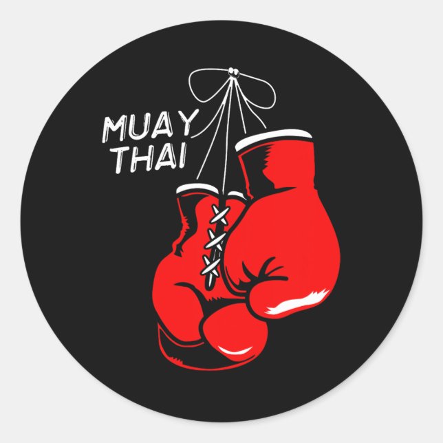 Adesivo Luvas de Kickboxing Thai Boxing Muay Thai  (Frente)