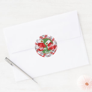 Adesivo Luvas de Natal Personalizadas no padrão xadrez ver