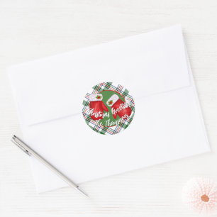Adesivo Luvas de Natal personalizadas no padrão xadrez ver