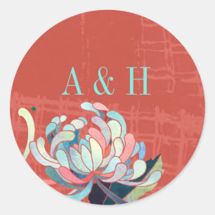 Adesivo Luxe Floral Red Weding Favor