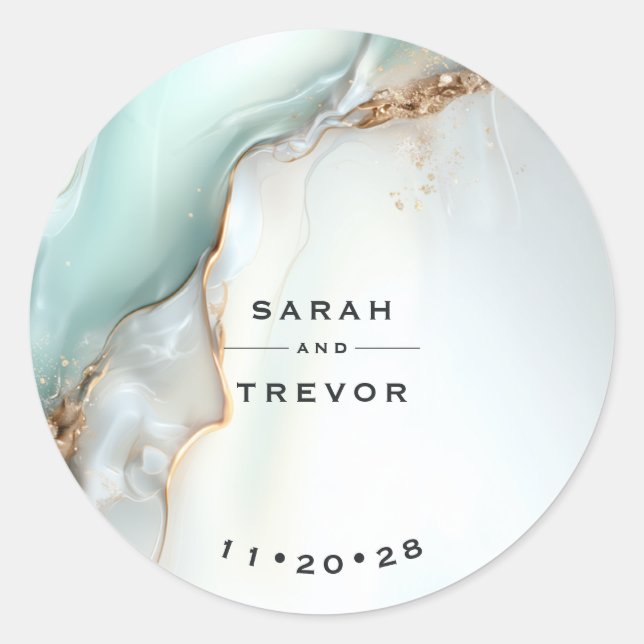 Adesivo Luxe Opal Teal Gold Fluid Alcohol Ink (Frente)