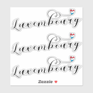Adesivo Luxembourg Flag Heart, Luxemburgo
