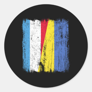 Adesivo Luxemburgo Ucrânia Meia Bandeira Luxemburguês Ucra