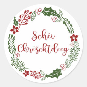 Adesivo Luxemburguês Feliz Natal, Schéi Chrëschtdeeg