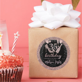 Adesivo Luxo 35º Aniversário da Glitter Personalizado