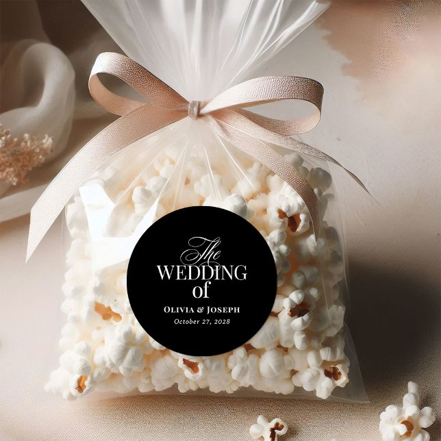 Adesivo Luxo Clássico | Casamento Negro Elegante (Criador carregado)