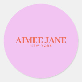 Adesivo Luxo Minimalista Ousada Loja Boutique Rosa/Laranja
