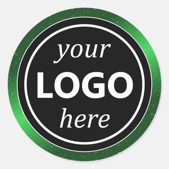 Adesivo Luxury Black Green Frame Add Logo Modelo Modern (Frente)