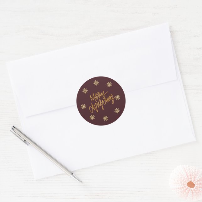 Adesivo Luxury Burgundy & Gold Personalised Christmas Card (Envelope)