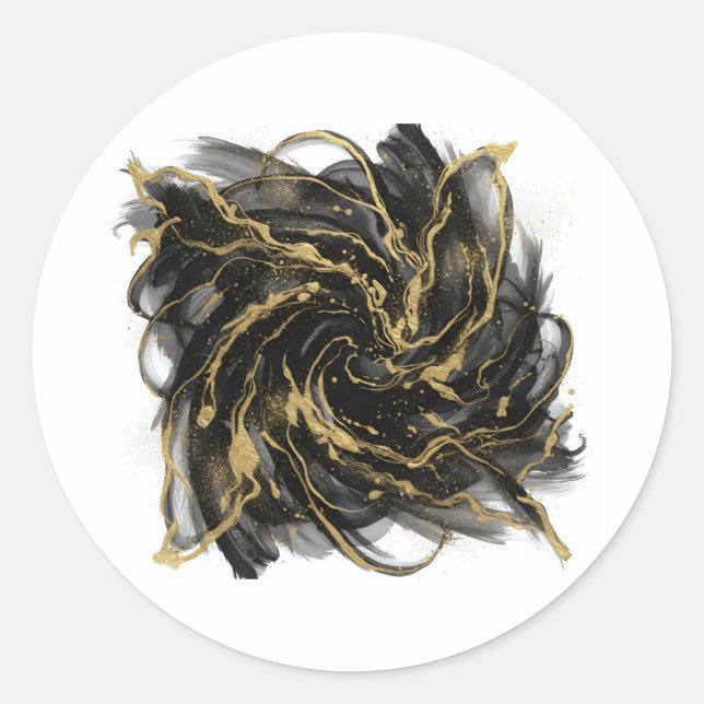 Adesivo Luxury Gold and Black Abstract Marble  (Frente)