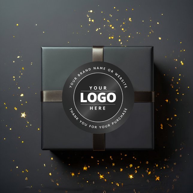 Adesivo Luxury Minimal Black Logo Business Packaging (Criador carregado)