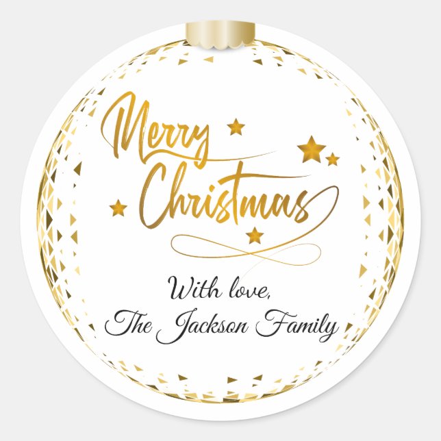 Adesivo Luxury Personalised Gold Merry Christmas  (Frente)