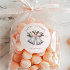 Adesivo Luxury Pink & Silver Glitter Jingle Bells Custom