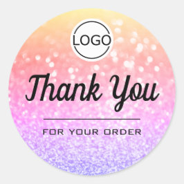 Adesivo Luxury Rainbow Glitter Elegante Simples Obrigado
