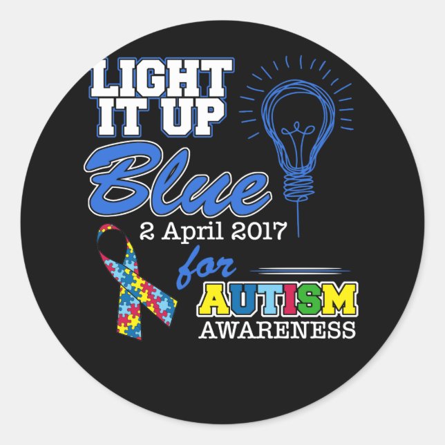 Adesivo Luz Azul Para Sensibilização Do Autismo Abril De 2 (Frente)