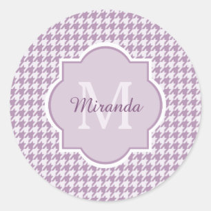 Adesivo Luz chique do monograma - Houndstooth roxo com