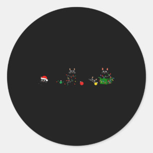Adesivo Luz de Natal Gato Preto Rena Papai Noel Natal