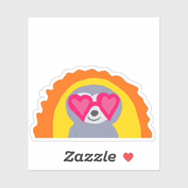 Adesivo Luz do sol com óculos do sol (Folha)