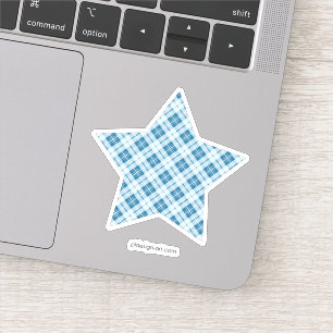 Adesivo Luz na moda - estrela azul do teste padrão do