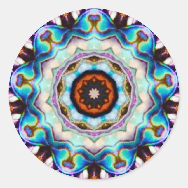 Adesivo Luzes Azuis do Fractal Paua Shell (Frente)