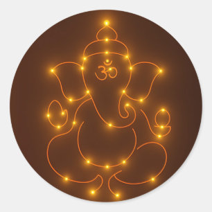 Adesivo Luzes brilhantes Deus Ganesha Design