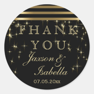 Adesivo Luzes das estrelas pretas & Dourados com bares