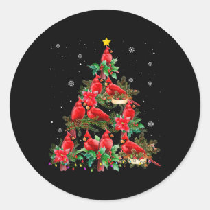 Adesivo Luzes de árvore de Natal vintage pássaros cardeais