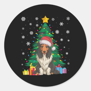 Adesivo Luzes De Árvore Xmas Doce Feio Cão Collie S