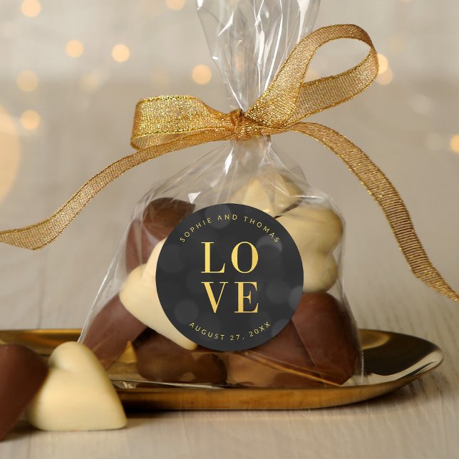 Adesivo Luzes de Bokeh Escuras Falso Amor Dourado (Criador carregado)