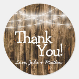 Adesivo Luzes de Corda de Casca de Madeira Rústica