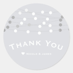 Adesivo Luzes de Corda de Prata Branca Favor de Casamento 