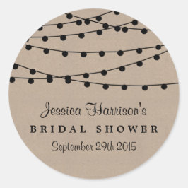 Adesivo Luzes de corda preta no Chá de panela Kraft russo