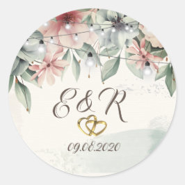 Adesivo Luzes de Corda,Traço de Pincel,Casamento de Coraçõ