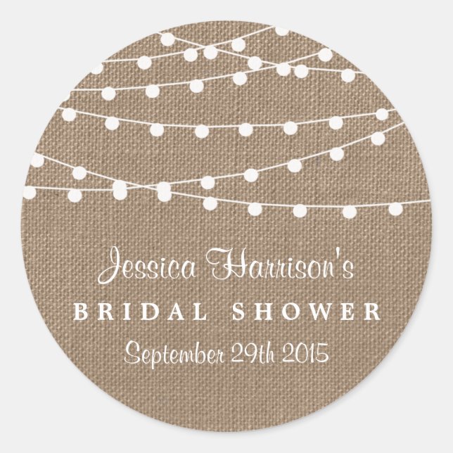 Adesivo Luzes de Cordas Brancas no Chá de panela Rústico (Frente)