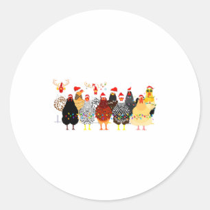 Adesivo Luzes de enfeite de Natal de frango Merry Chickmas
