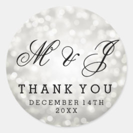 Adesivo Luzes de folga de prata de marca de casamento