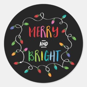 Adesivo Luzes de Natal alegres e brilhantes (preto)