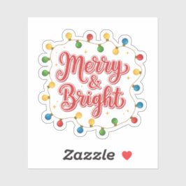 Adesivo Luzes de Natal Brilhantes Merry & Bright