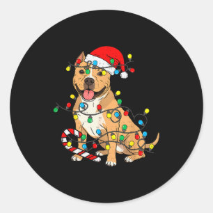 Adesivo Luzes de Natal Cachorro Tbull Santa Xmas Amor Cach
