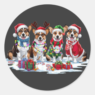 Adesivo Luzes de Natal Corgi - Design Adorável