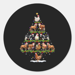 Adesivo Luzes de Natal de Animais Árvore Galinha Vaca Cabr