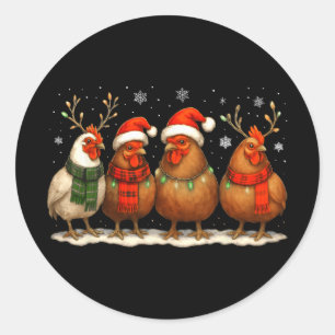 Adesivo Luzes de Natal de Frango Engraçado Animal de Fazen