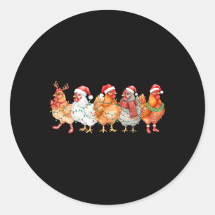 Adesivo Luzes de Natal de Frango Engraçado Fazenda Animal