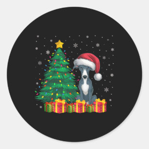 Adesivo Luzes de Natal de Greyhound Santa Hat, Itália Feia