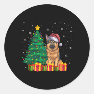 Adesivo Luzes de Natal de Santa Hat German shepherd Feia