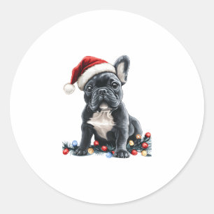 Adesivo Luzes de Natal do Bulldog Francês Presentes de Cac