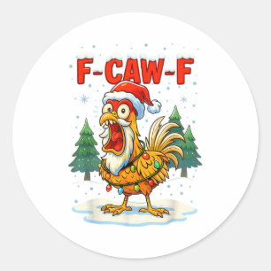 Adesivo Luzes de Natal engraçadas de galinha F-caw-f do Pa